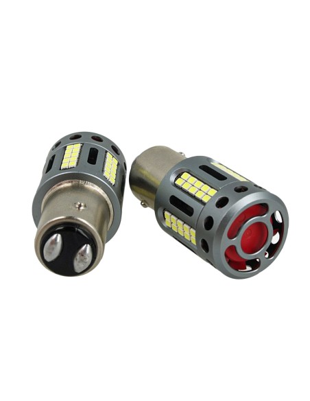 Lampada Led BAY15D 1157 100% Canbus 12V 21/5W Effettiva Bianco 6000K Con Ventola In Testa