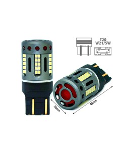 Lampada Led 7443 CK T20 W21/5W 100% Canbus 12V 21/5W Effettiva Bianco 6000K Con Ventola In Testa