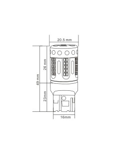 Lampada Led 7443 CK T20 W21/5W 100% Canbus 12V 21/5W Effettiva Bianco 6000K Con Ventola In Testa 2