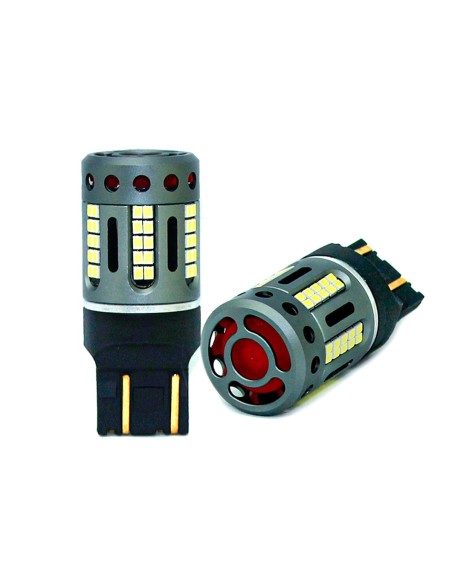 Lampada Led 7443 CK T20 W21/5W 100% Canbus 12V 21/5W Effettiva Bianco 6000K Con Ventola In Testa