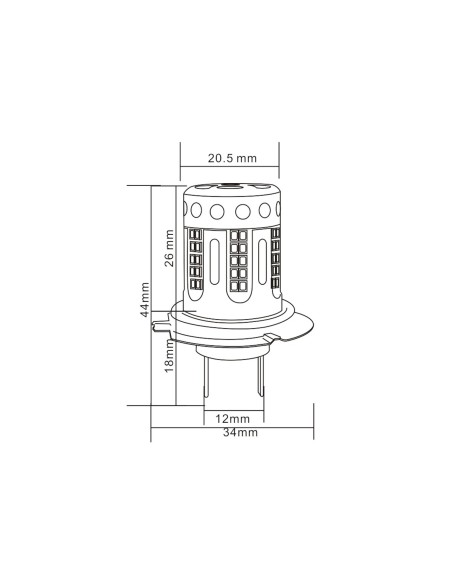Lampada Led H7 PX26d 12V 21W Canbus Bianco Con Ventola In Testa Per Luce Fendinebbia