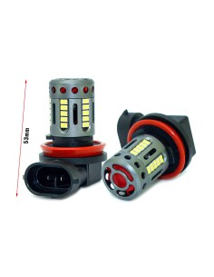 Lampada Led H8 H11 12V 21W Canbus Bianco Con Ventola In Testa Per Luce Fendinebbia