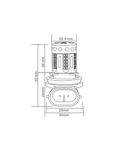 Lampada Led H8 H11 12V 21W Canbus Bianco Con Ventola In Testa Per Luce Fendinebbia 2