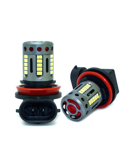 Lampada Led H8 H11 12V 21W Canbus Bianco Con Ventola In Testa Per Luce Fendinebbia