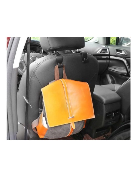 4 PZ Gancio Per Poggiatesta Sedile Anteriore e Postiore Auto Appendiabiti Porta Borsa Sacco Spazzatura Fino a 10KG
