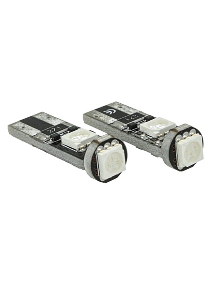 Lampada Led Canbus T10 W5W 3 Smd 5050 12V Colore Blu No Polarita No Errore
