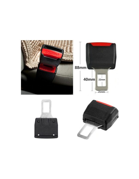2 PZ Ganci Prolunga Per Cintura di Sicurezza Universale Beep Bip Stop Blocca Allarme Sonoro Auto