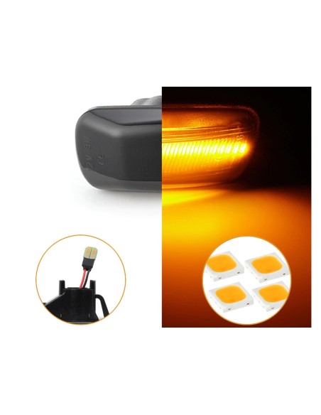 Kit Freccia Laterale a Led Side Marker Dinamica Lente Fume Honda S2000 Accord Civic Prelude CRX Fit 33801-S2A-J02