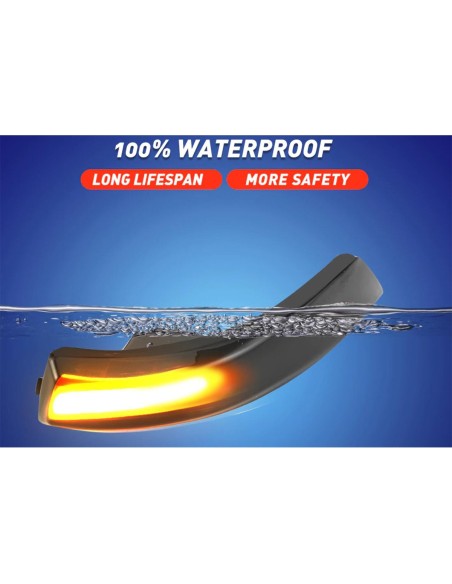 Kit Freccia Led Specchietto Retrovisore Dinamico Sequenziale Ford Focus 2008-2016 Lente Fume Arancione