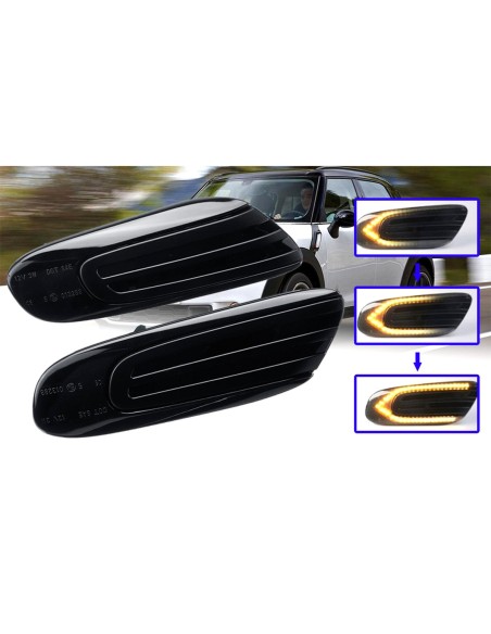 Kit Freccia Laterale a Led Side Marker Dinamica Lente Fume Mini Cooper F55 F56 F57 OEM 611890981708