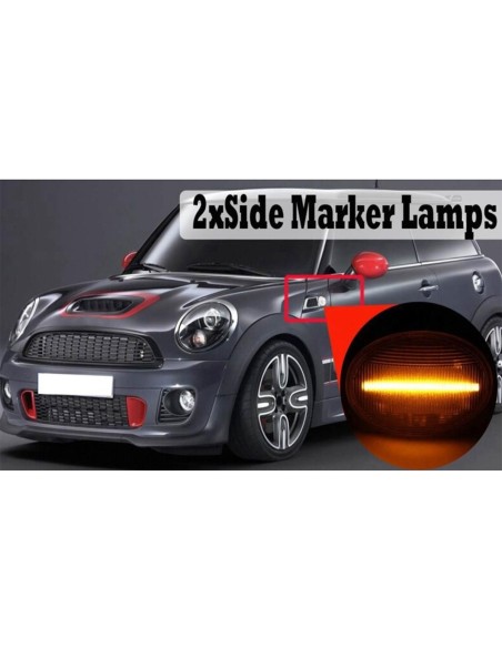 Kit Freccia Laterale a Led Side Marker Dinamica Lente Fume Mini Cooper R55 R56 R57 R58 R59 CL-R56-LSM-SM