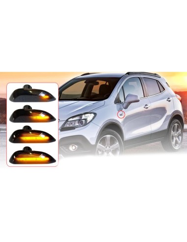 Kit Freccia Laterale a Led Side Marker Dinamica Lente Fume Opel Mokka X Chevrolet Trax Resistenza Inclusa