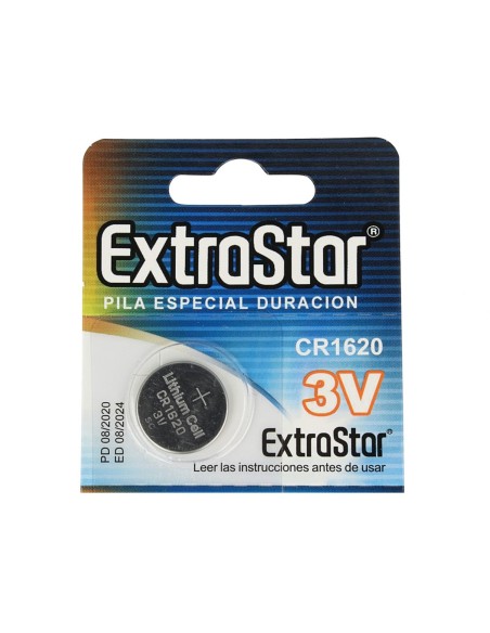 Pila Batteria A Bottone Extrastar CR1620 3V Confezione Da 5 Pile
