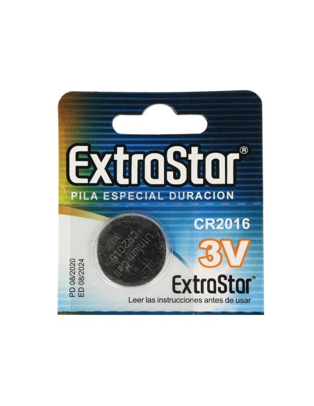 Pila Batteria A Bottone Extrastar CR2016 3V Confezione Da 5 Pile