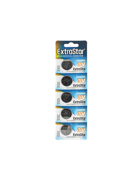 Pila Batteria A Bottone Extrastar CR2025 3V Confezione Da 5 Pile