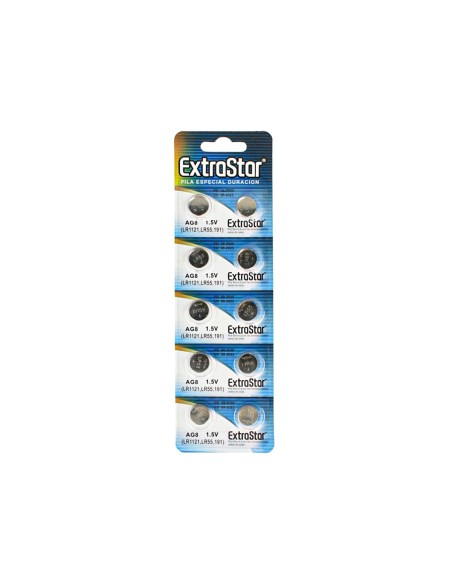 Pila Batteria A Bottone LR1121 LR55 191 1,5V Extrastar AG8 Confezione Da 10 Pile