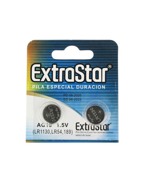 Pila Batteria A Bottone LR1130 LR54 189 1,5V Extrastar AG10 Confezione Da 10 Pile