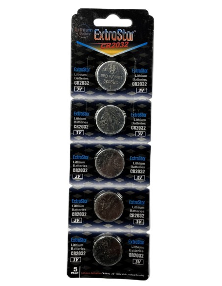 Pila Batteria A Bottone Extrastar CR2032 3V Confezione Da 5 Pile
