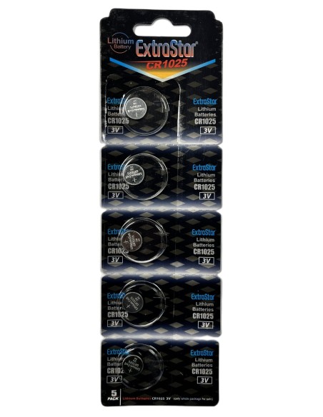 Pila Batteria A Bottone Extrastar CR1025 3V Confezione Da 5 Pile