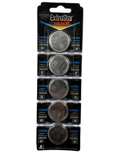 Pila Batteria A Bottone Extrastar CR2430 3V Confezione Da 5 Pile