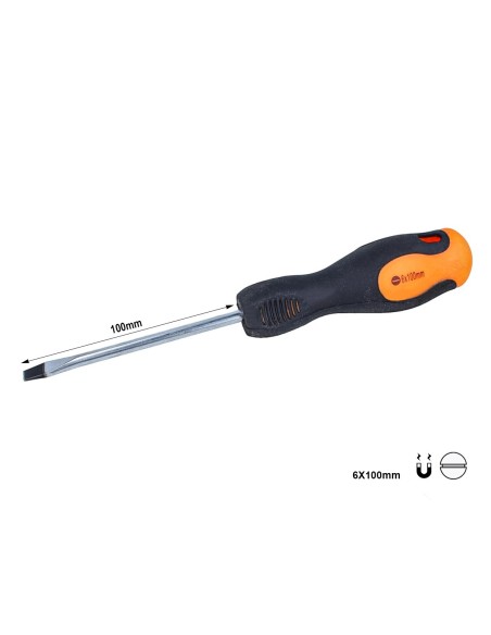 Cacciavite a Taglio 6X100mm Con Punta Magnetica
