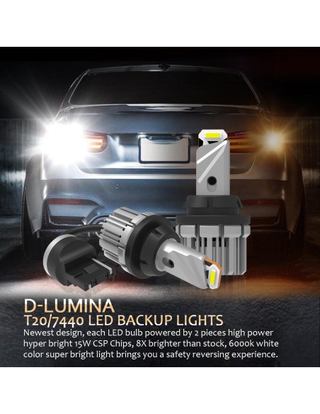 Lampada Led Luce Retromarcia Canbus 7440 T20 W21W 12V 24V 21W Bianco 2800 Lumens