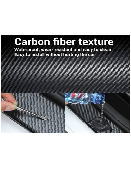 2 Rotoli Pellicola Adesiva Decorativa Per Auto 13X500cm Nero 4D