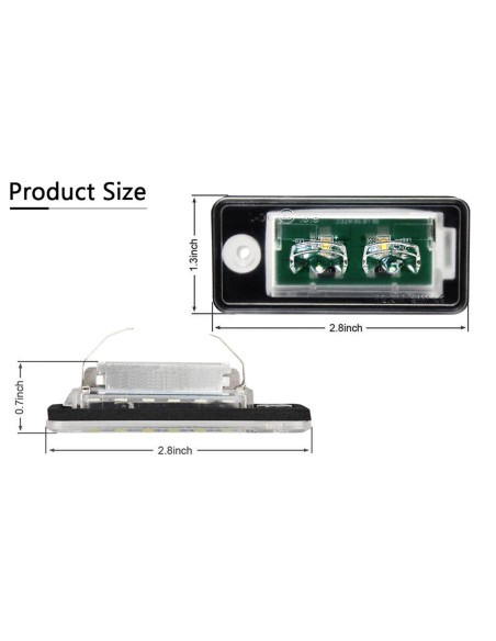 Kit Luci Targa Led Audi Q7 A4 A3 A8 A6 S6 Canbus 6000K 10W 12V IP67