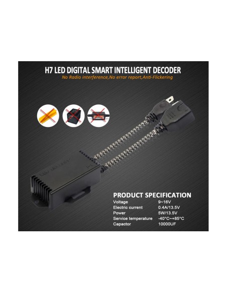Led Warning Canceller H7 12V Filtro Resistenza Cancella Errore Kit Full Led