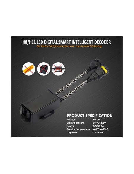 Led Warning Canceller H8 H11 H9 12V Filtro Resistenza Cancella Errore Kit Full Led