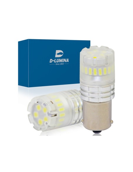 Lampada Led 1156 BA15S P21W Canbus Bianco 12V No Polarita IP67 Illuminazione 360 Gradi