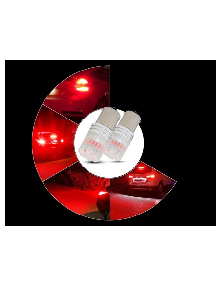Lampada Led 1156 BA15S P21W Canbus Rosso 12V No Polarita IP67 Illuminazione 360 Gradi
