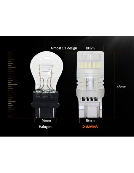 Lampada Led T20 7443 7440 Canbus Bianco 12V No Polarita IP67 Illuminazione 360 Gradi
