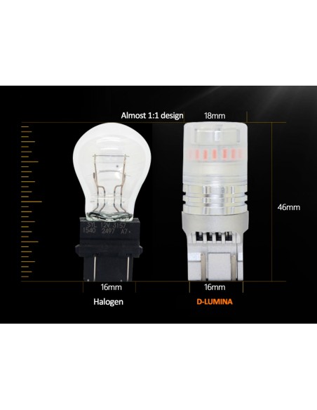 Lampada Led T20 7443 7440 Canbus Rosso 12V No Polarita IP67 Illuminazione 360 Gradi