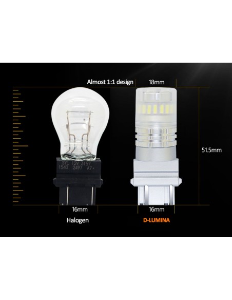 Lampada Led T25 3157 3156 Canbus Bianco 12V No Polarita IP67 Illuminazione 360 Gradi