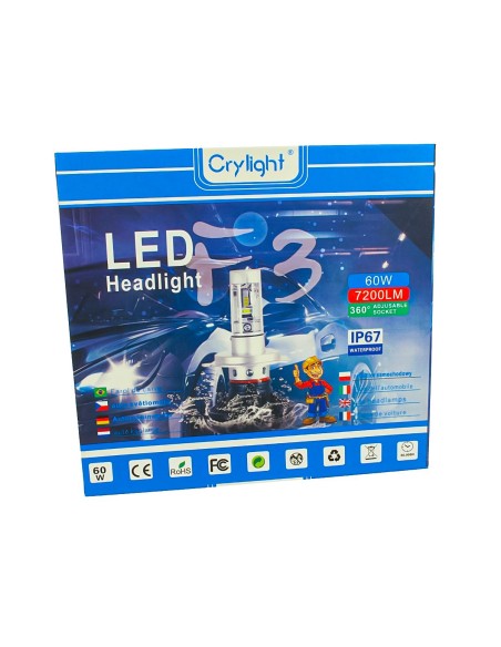 Kit Full Lampada Led H1 12V 24V 30W 3600 Lumen IP67 Per Abbagliante e Fendinebbia Senza Driver