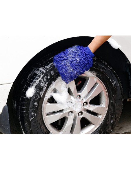 Spugna Guanto In Microfibra Per Lavaggio Auto Doppia Faccia Professionale 30X20cm
