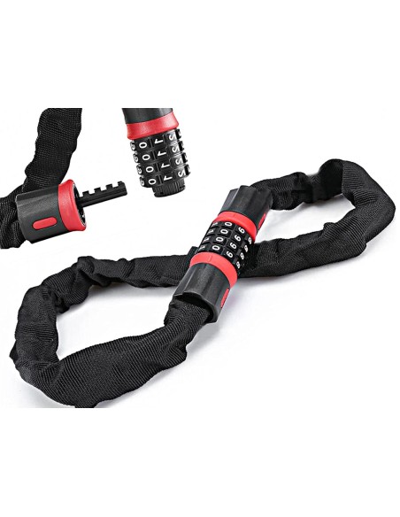 Catena Con Lucchetto A Combinazione 4 Cifre 100cm Per Moto Scooter Bicicletta Monopattino