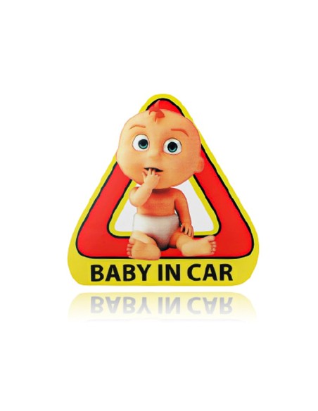 Adesivo Baby In Car Forma Triangolo Misura 17,5X17cm Adesivo Per Bambini In Auto