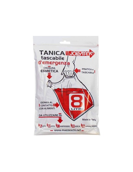 Tanica Emergenza 8L Tanica Tascabile Con Chiusura Ermetica Per Auto Moto Campeggio Barca Giardinaggio Made In Italy