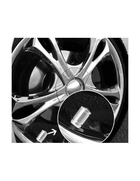 4 Tappi Valvola Pneumatici Auto Antipolvere Colore Argento
