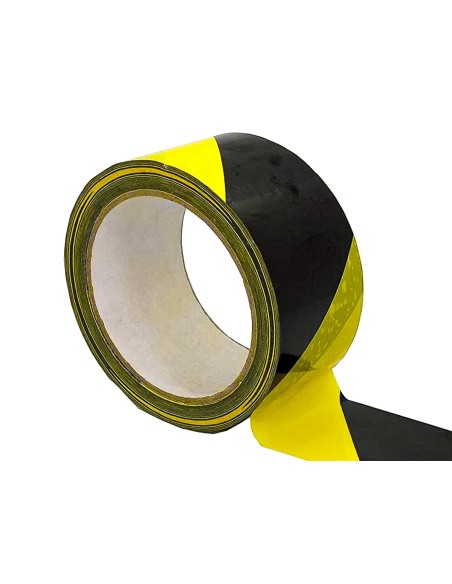 Nastro Adesivo Segnalatico PPL Nero Giallo 50mm X 50mt