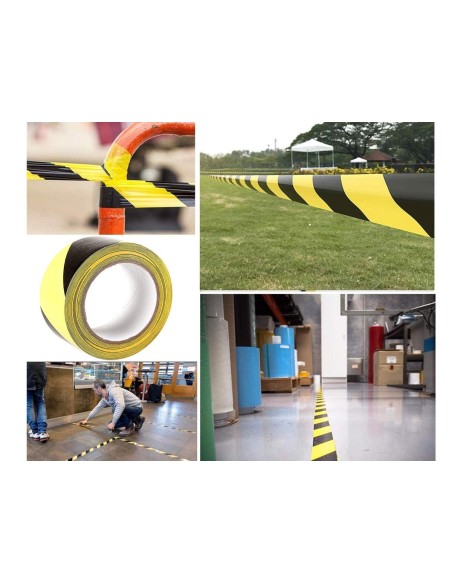 Nastro Adesivo Segnalatico PPL Nero Giallo 50mm X 50mt