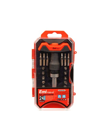 Kit Cacciavite a Cricchetto Da 24 Pezzi Con Forma T Insert e Mini Punte CR-V