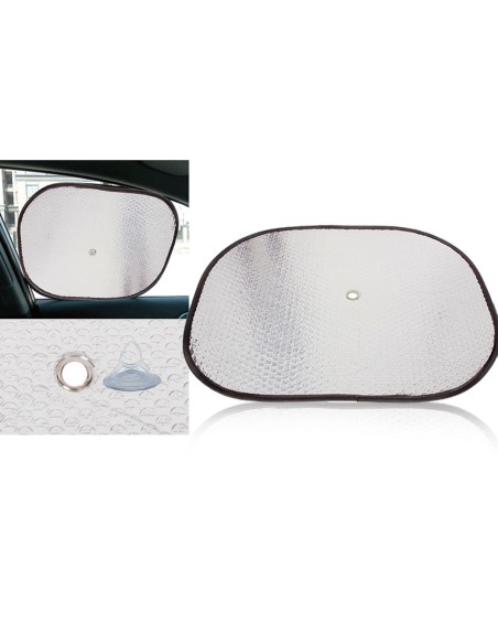 2 Pezzi Tendina Parasole Laterale Auto Materiale PE + Film Di Alluminio 44X38cm Argento