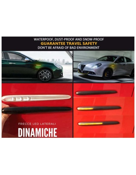 Kit Freccia Laterale a Led Side Marker Dinamica Lente Fume Alfa Romeo Giulietta Renault Megane III OEM 50513758 50522994