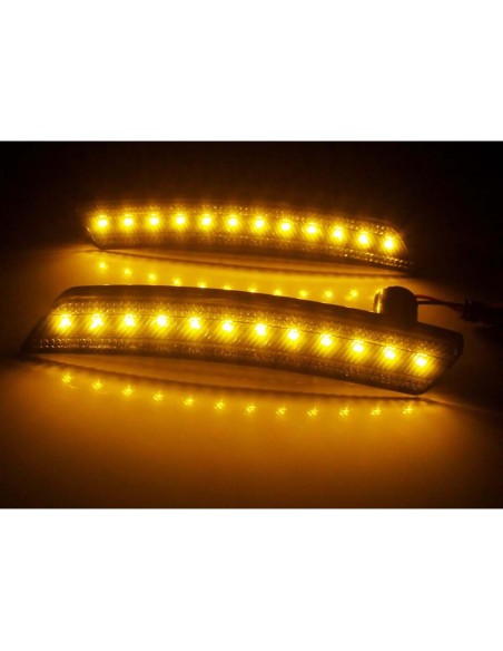 Kit 4 Frecce Laterale a Led Lente Fume Luce Arancione Anteriore e Rosso Posteriore Per Mini Cooper R56 R55 R57 R58 R59 R60 R61