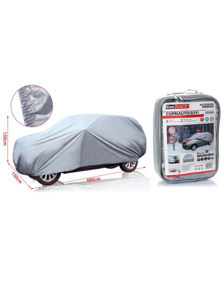 Telo Copriauto da Esterno Per SUV Misura M 480X150X150cm Impermeabile Antigraffio Resistente