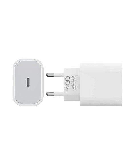 Caricatore USB C 20W Bianco Caricabatterie PD Ricarica Ultra Rapida 5V 3A 9V 2A 12V 1,5A
