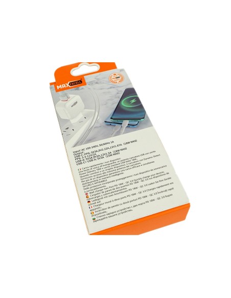 Caricatore USB C PD USB-A QC3.0 18W Caricabatterie 2 In 1 Ricarica Veloce 5V 3A 9V 2A 12V 1,5A